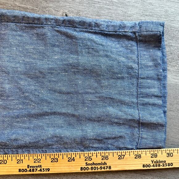 Chico's Stretch Linen Blend Wide Leg Pants Blue Pull On .5 6 - Picture 12 of 14